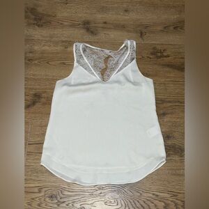 Express Elegant Cream Lace Trim Women's Top